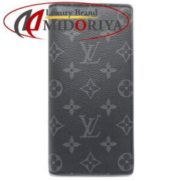 Louis Vuitton Eclipse Portefeuille Wallet long Black Monogram Brazza - Picture 1 of 9